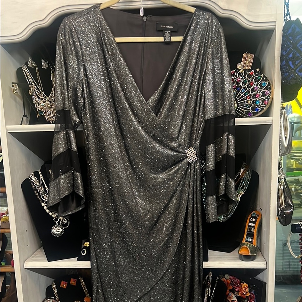Elegant Silver Dress with Rhinestone Detail